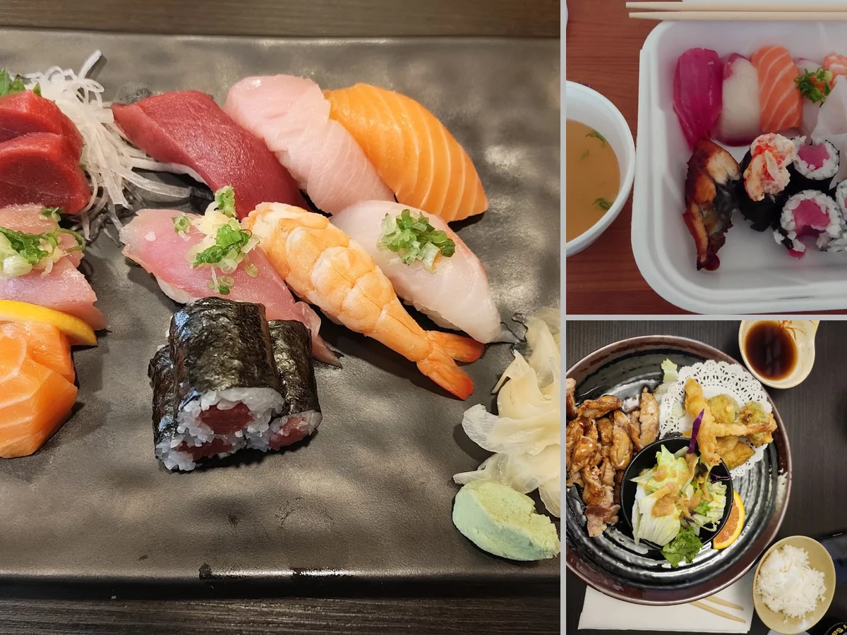 Japanese dishes served in a casual dining room.