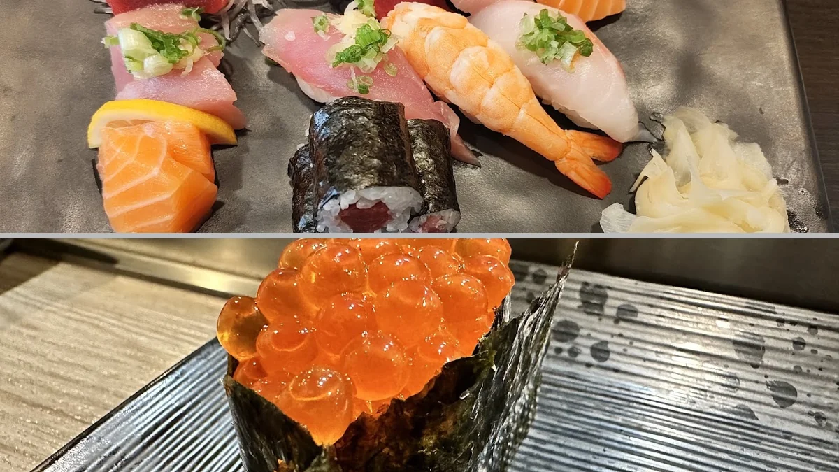 Japanese dishes served in a casual dining room.